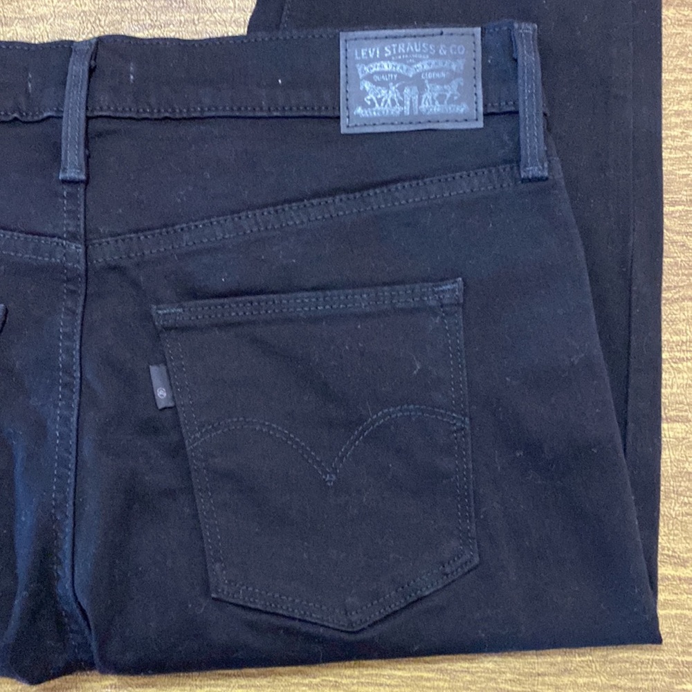 NWT Black Levi’s Slimming Boot Cut Size 12 Denim Jeans 31 x 32 - Picture 6 of 10